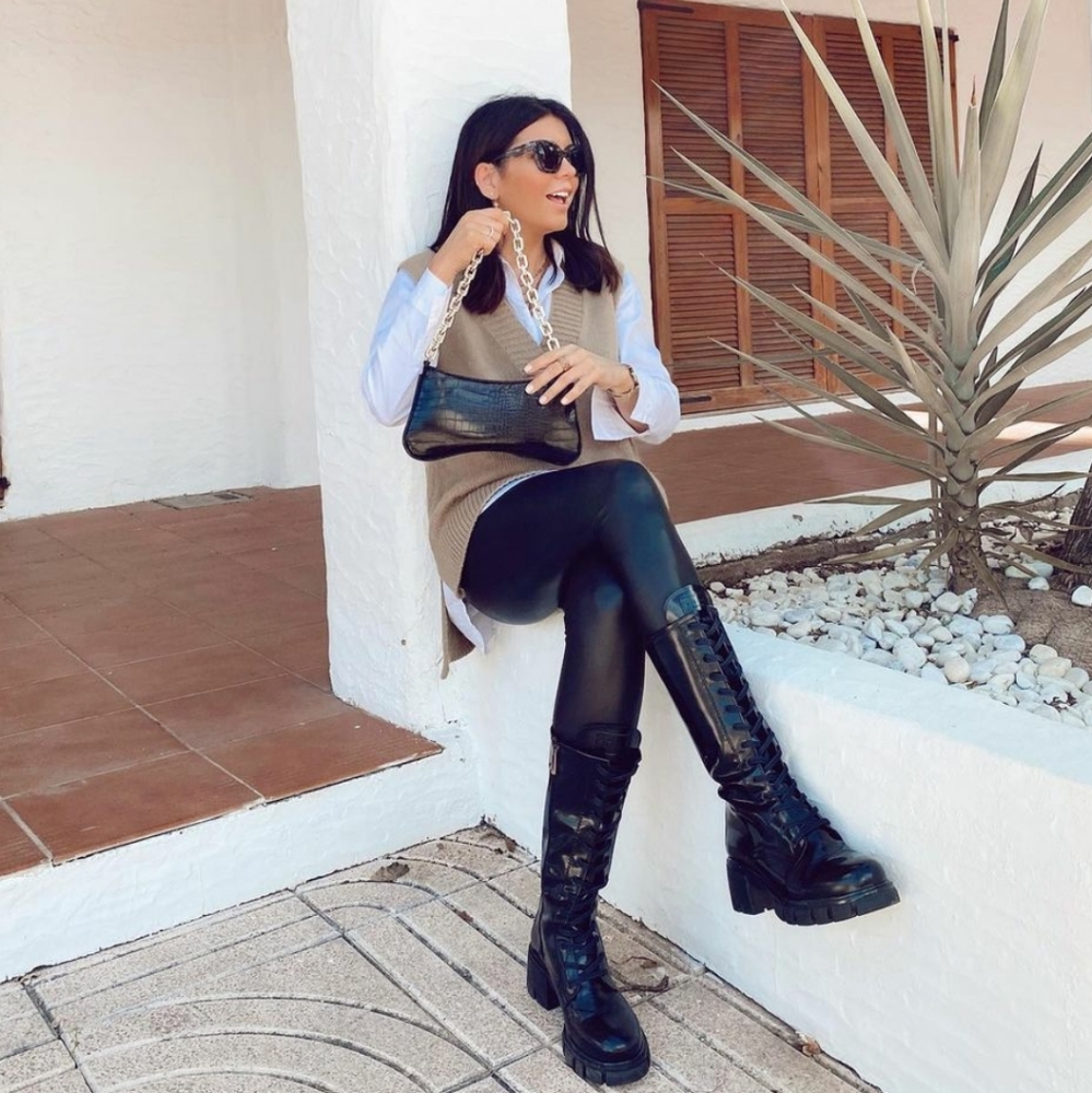 ZARA | Bloggers Fave Black Croc Faux Leather Bag - Picture 6 of 16